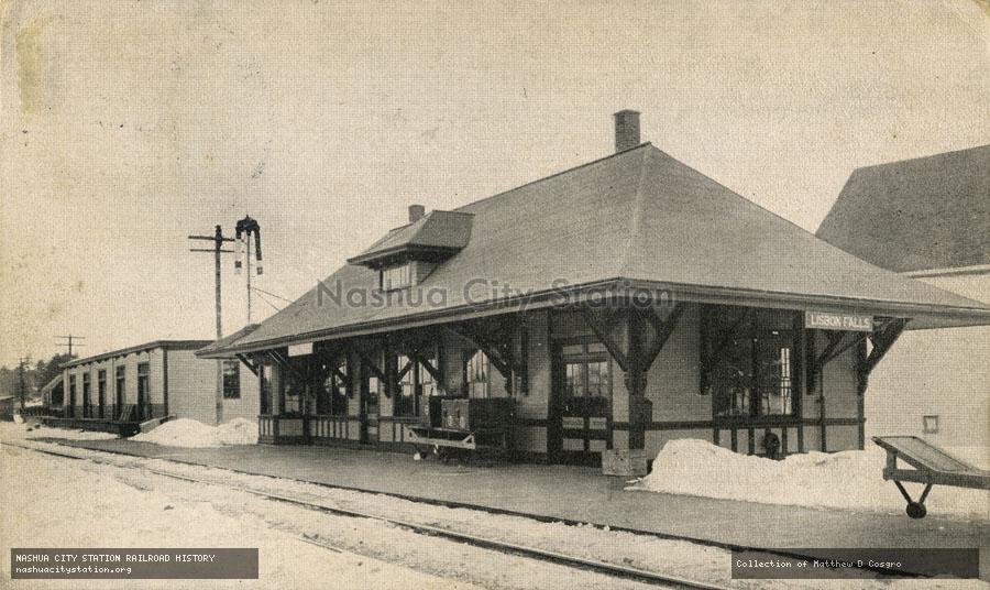 Postcard: Maine Central Railroad Station, Lisbon Falls, Maine
